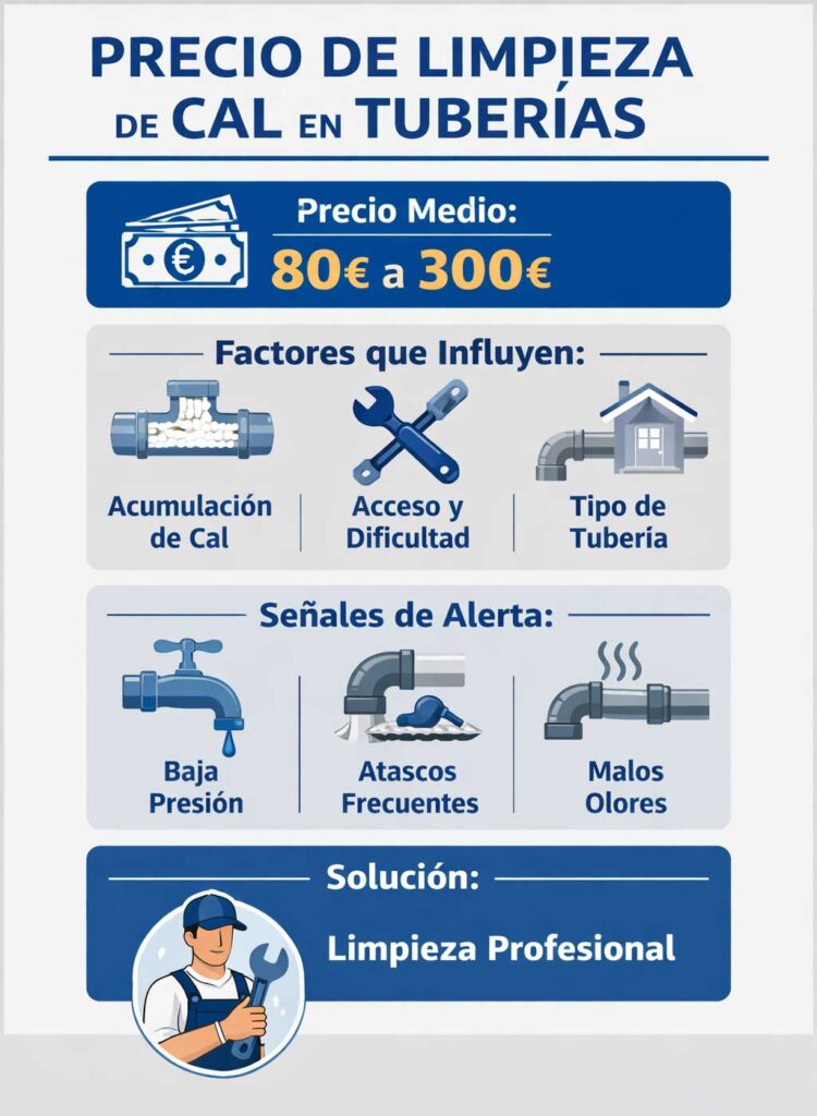 precio de limpieza de cal en tuberias